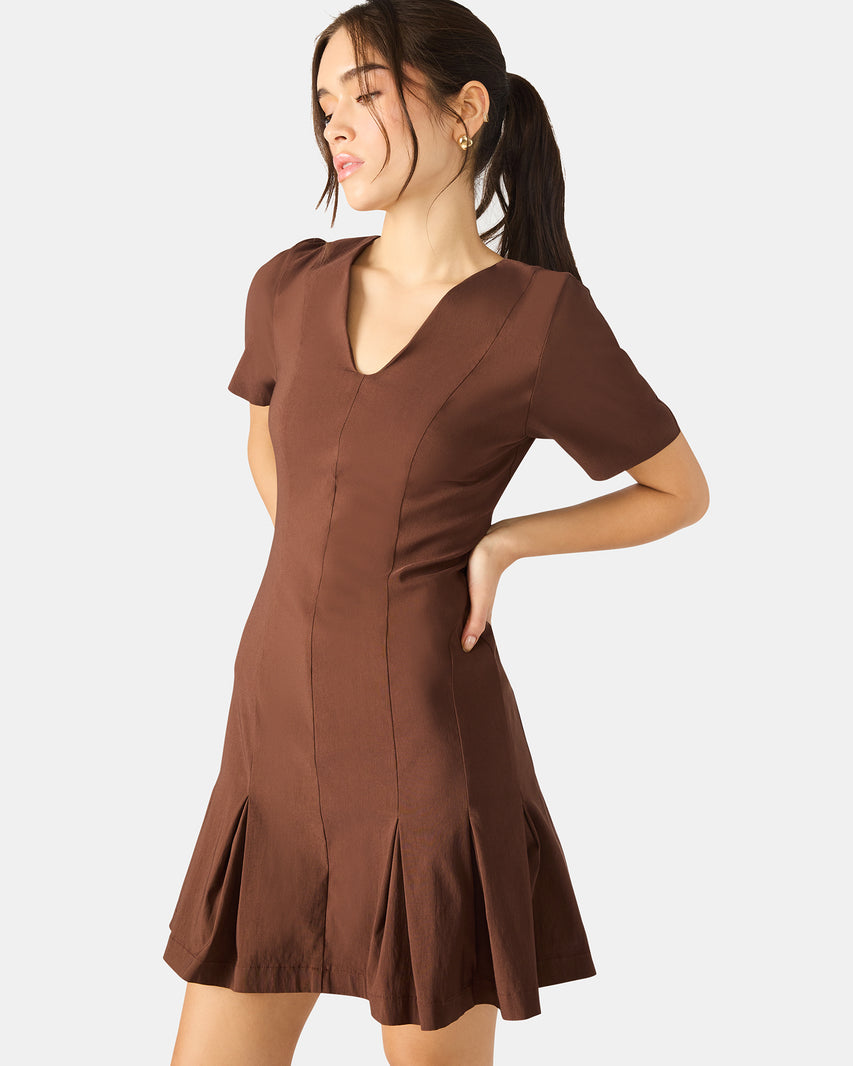 MARIE DRESS MOCHA - Clothing - Steve Madden Canada - view 3