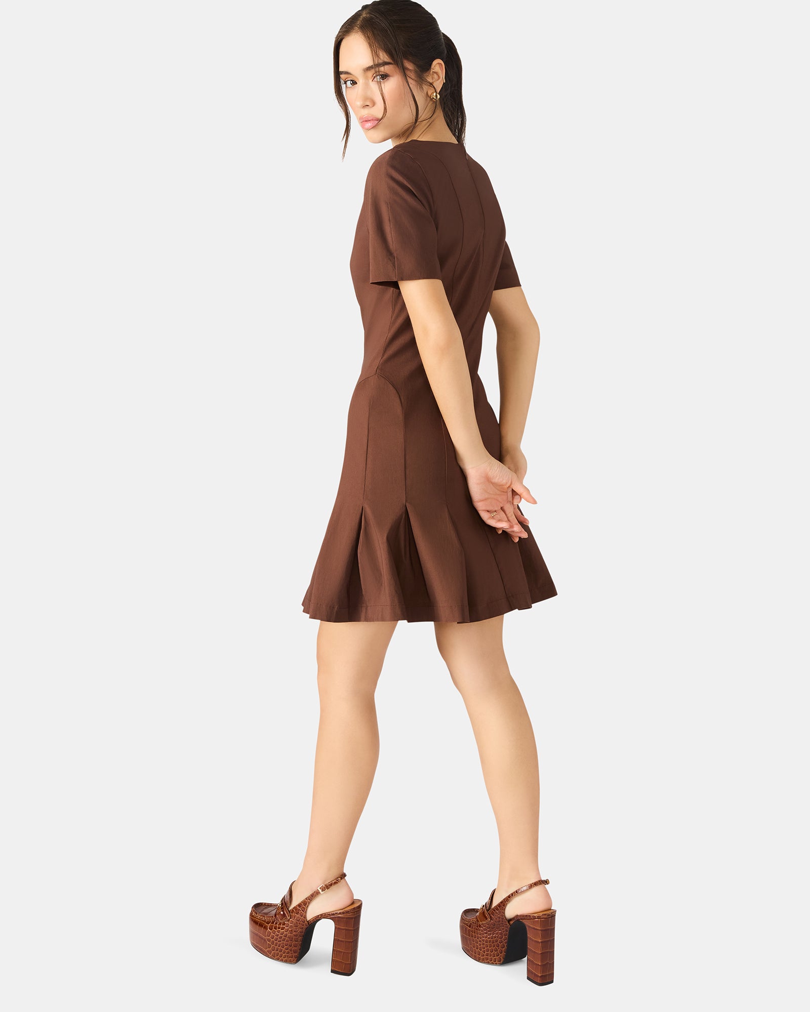 MARIE DRESS MOCHA - Clothing - Steve Madden Canada - view 4