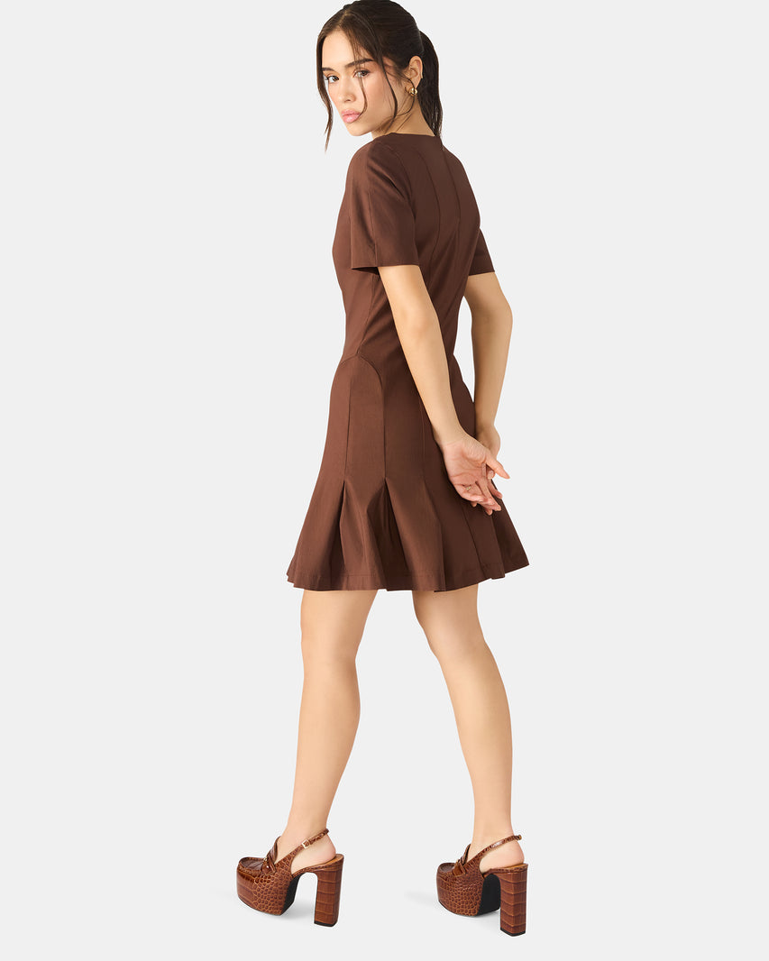 MARIE DRESS MOCHA - Clothing - Steve Madden Canada - view 4
