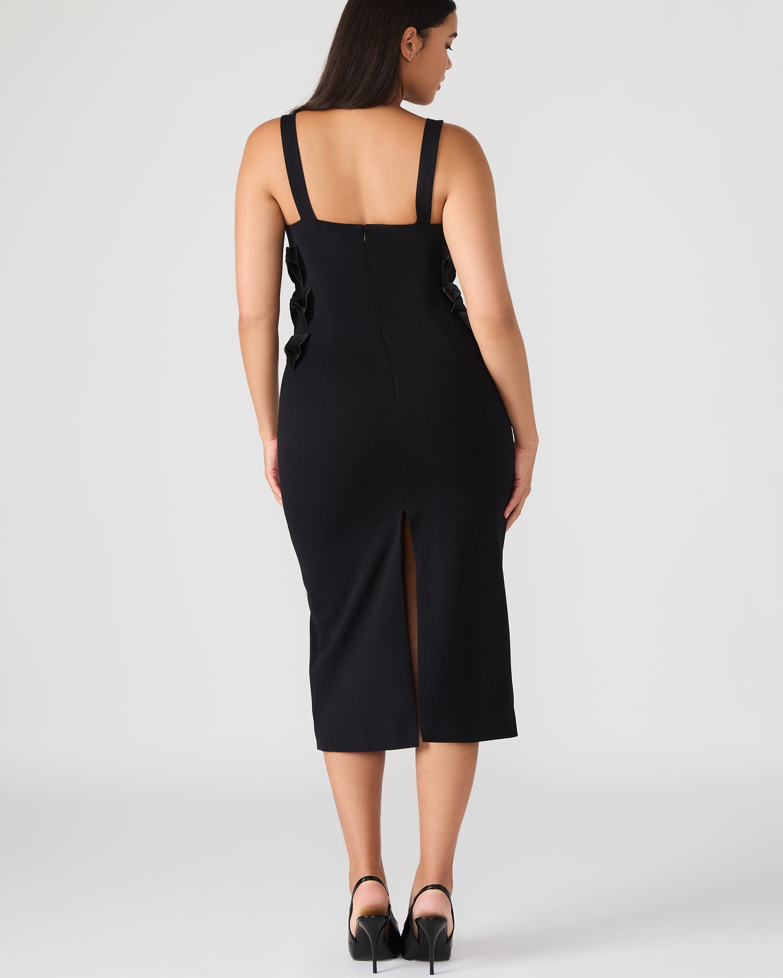 RENE Black Bodycon Midi Dress | Women's Designer Dresses