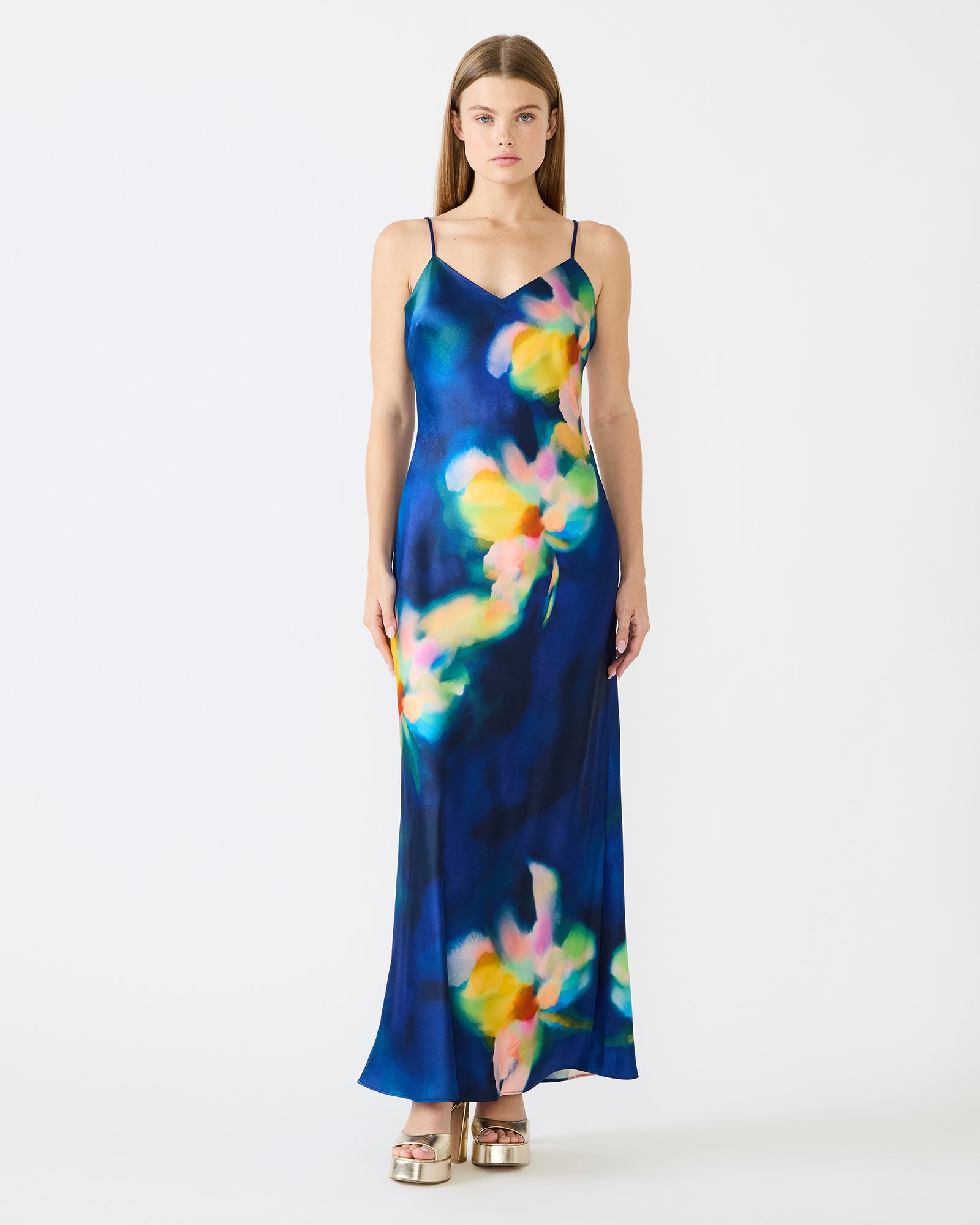 ATARA DRESS BLUE MULTI - Clothing - Steve Madden Canada