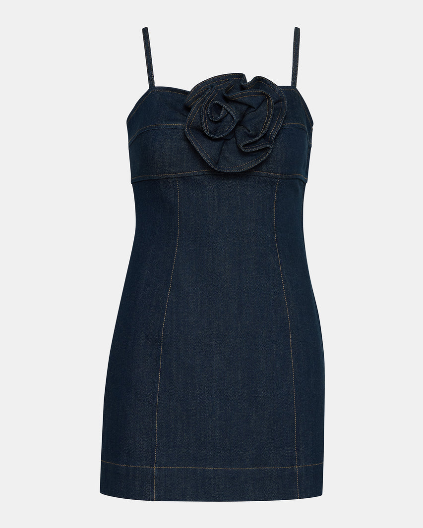 PEONY DRESS INDIGO - Clothing - Steve Madden Canada - view 8