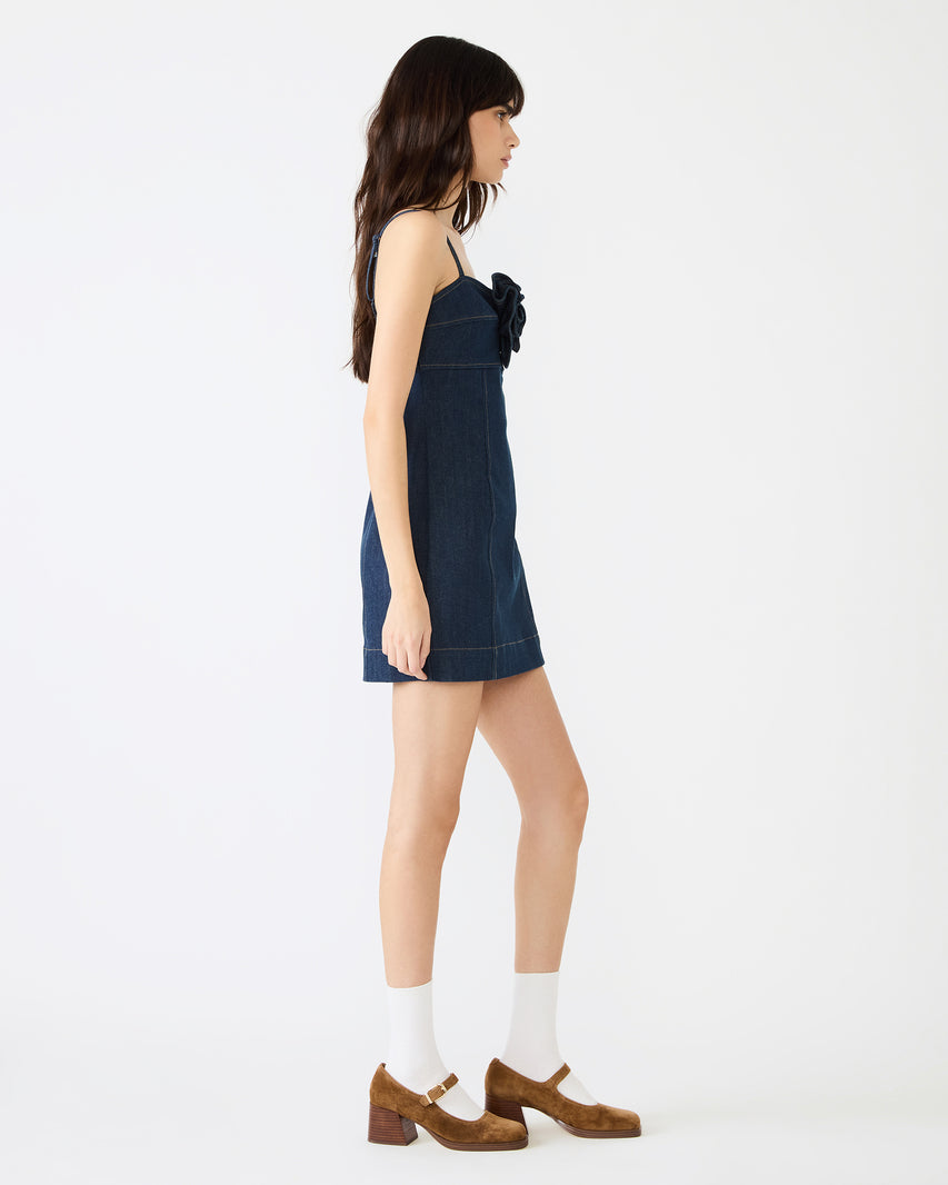 PEONY DRESS INDIGO - Clothing - Steve Madden Canada - view 4