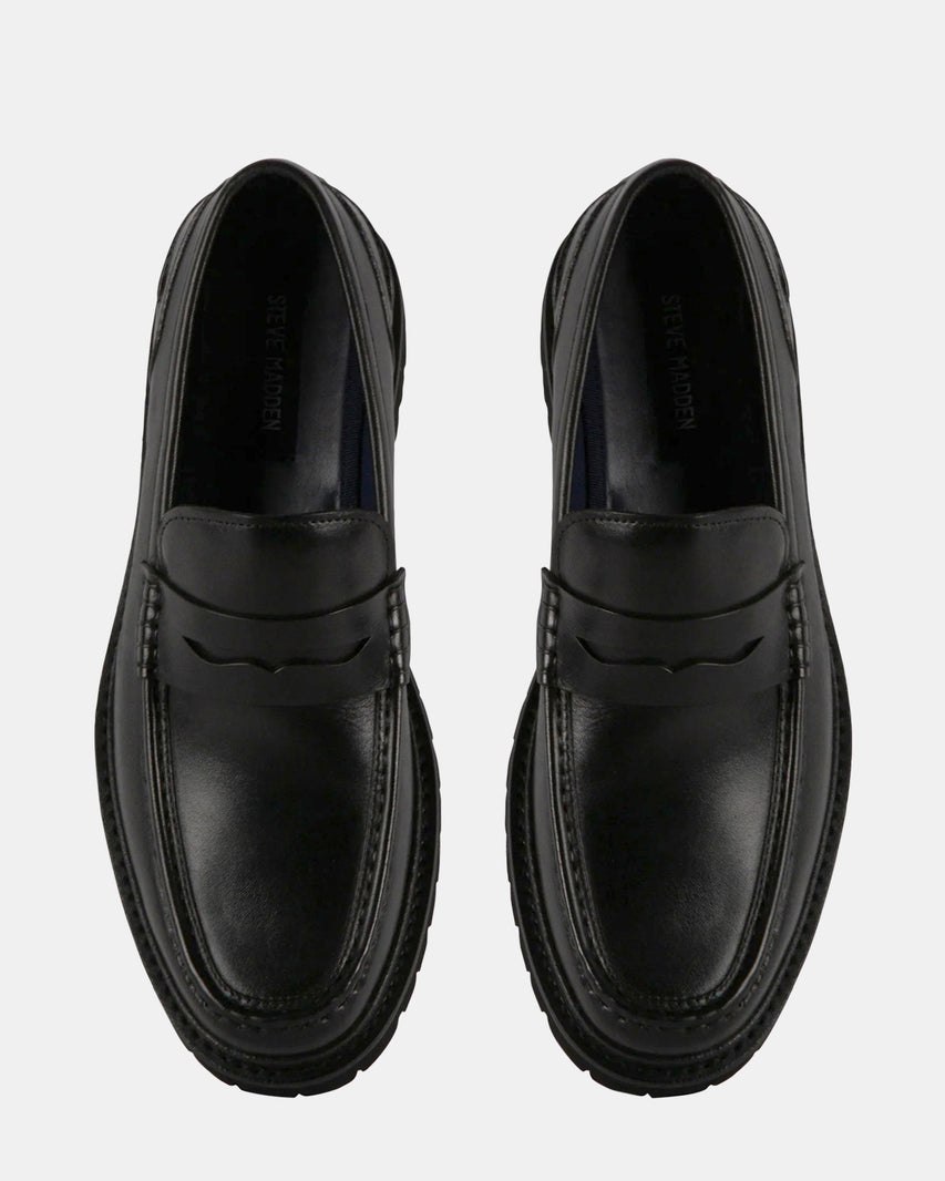 ASHERRR BLACK LEATHER - Men's Shoes - Steve Madden Canada - view 6