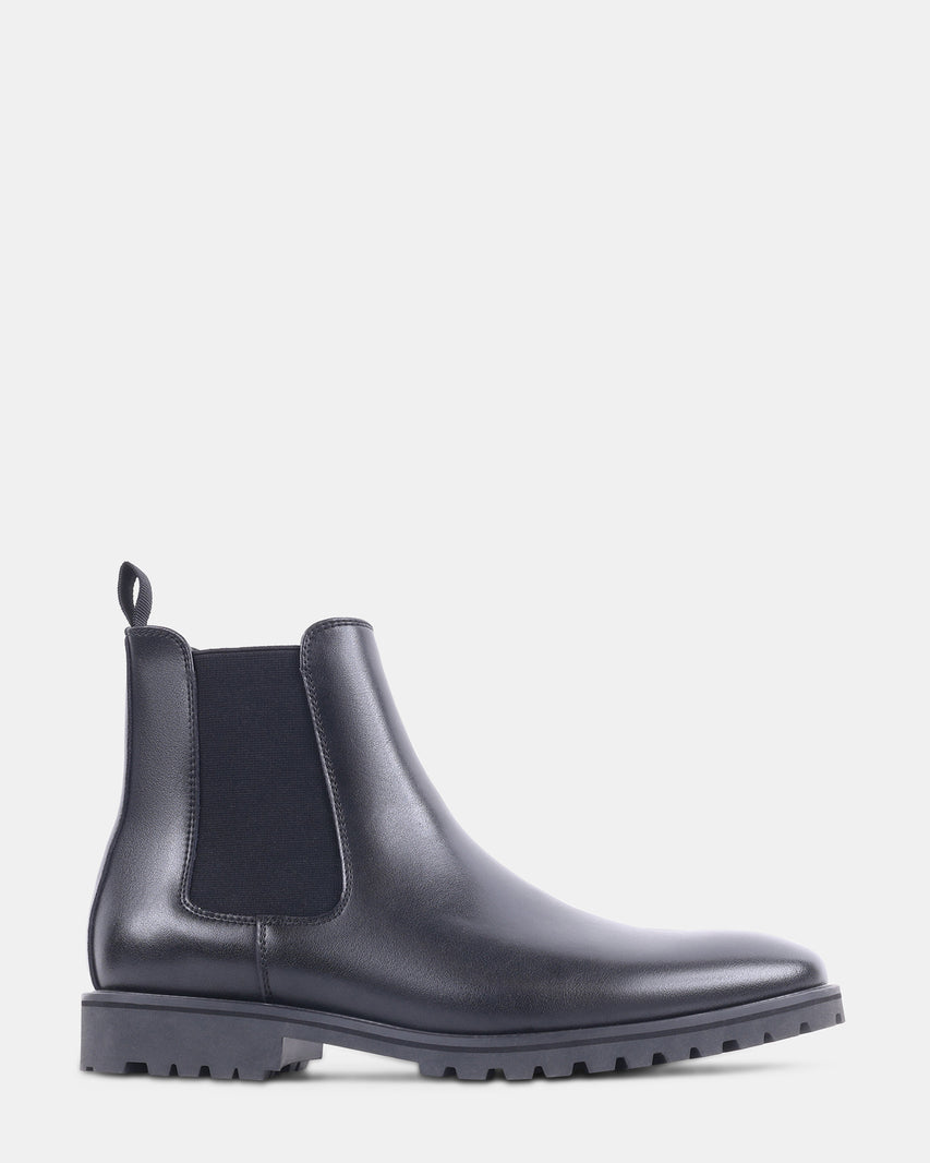 ALAMO BLACK LEATHER - Men's Shoes - Steve Madden Canada