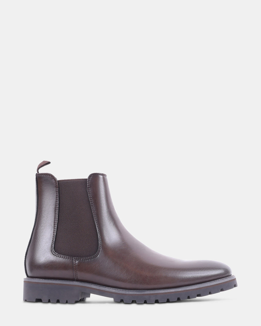 ALAMO DARK BROWN LEATHER - Men's Shoes - Steve Madden Canada