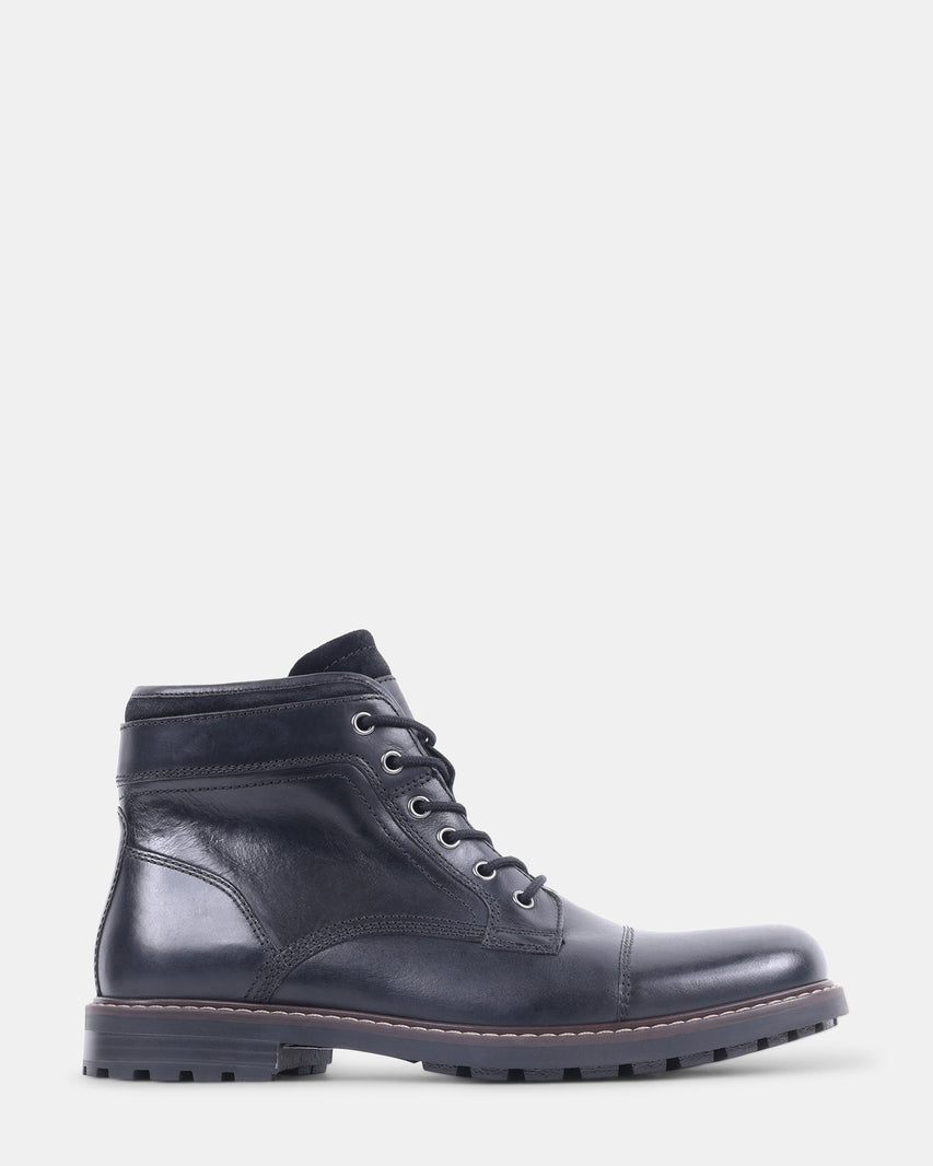 ABEL BLACK LEATHER - Men's Shoes - Steve Madden Canada