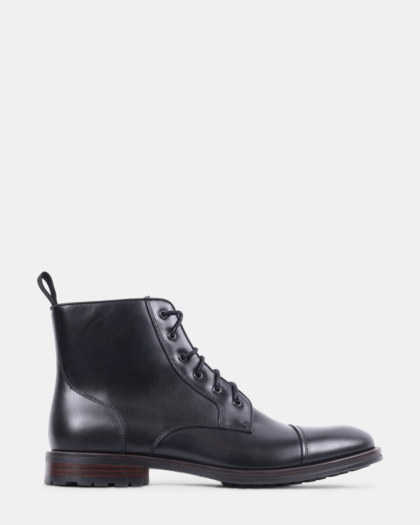 DECANTO BLACK LEATHER - Men's Shoes - Steve Madden Canada