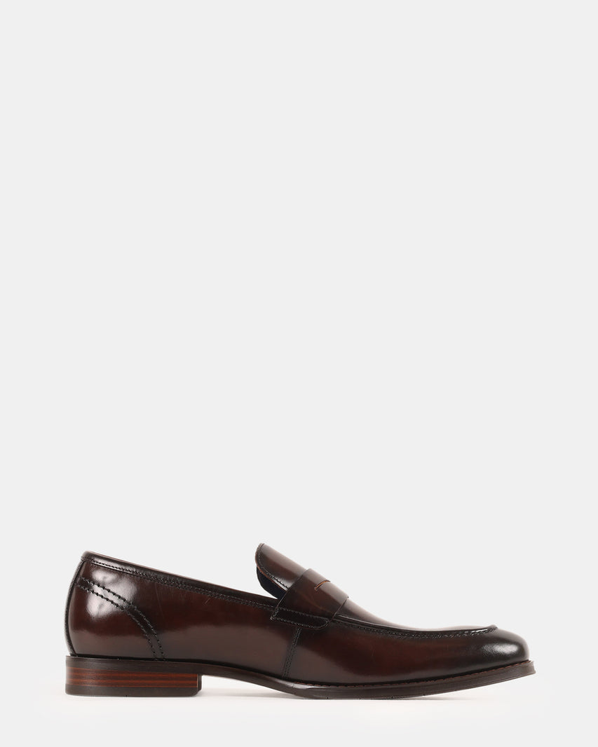KNIES BROWN LEATHER - Men's Shoes - Steve Madden Canada