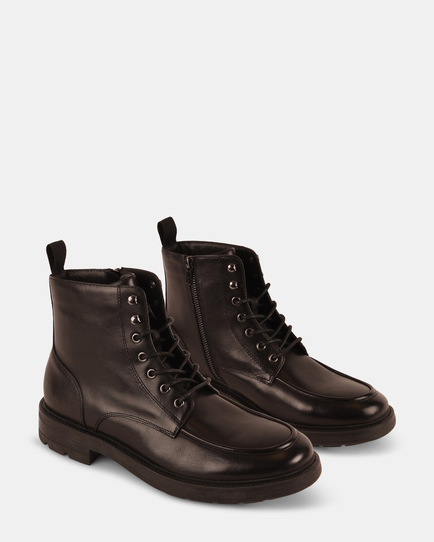 LAUGHTON BLACK LEATHER - Men's Shoes - Steve Madden Canada - view 2