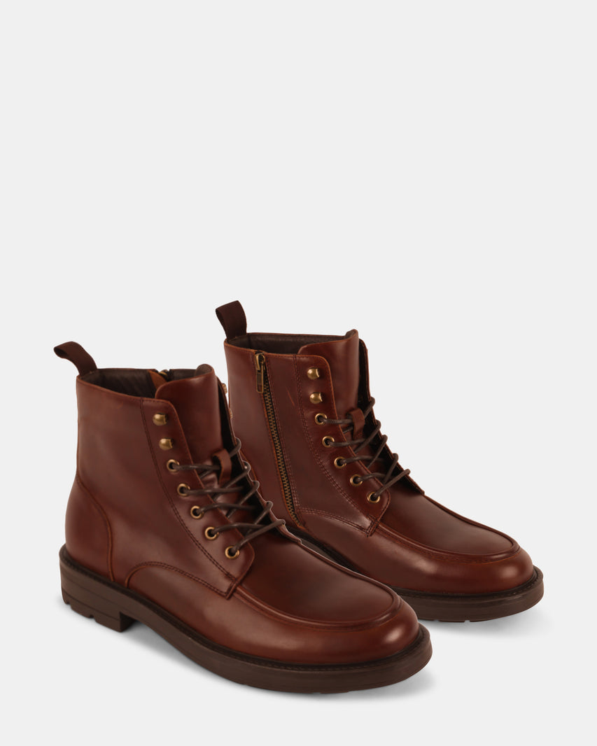 LAUGHTON COGNAC LEATHER - Men's Shoes - Steve Madden Canada - view 2