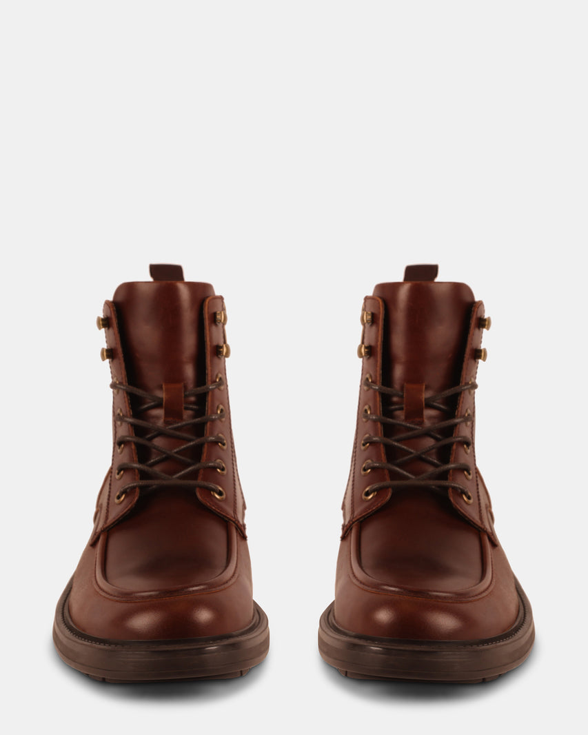 LAUGHTON COGNAC LEATHER - Men's Shoes - Steve Madden Canada - view 4