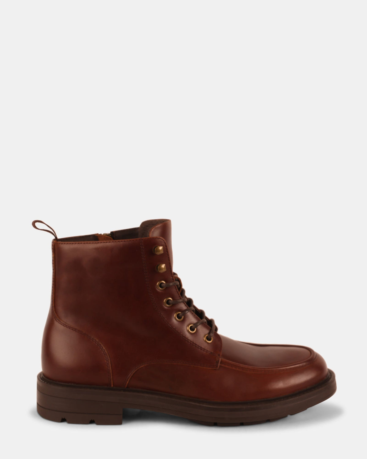 LAUGHTON COGNAC LEATHER - Men's Shoes - Steve Madden Canada