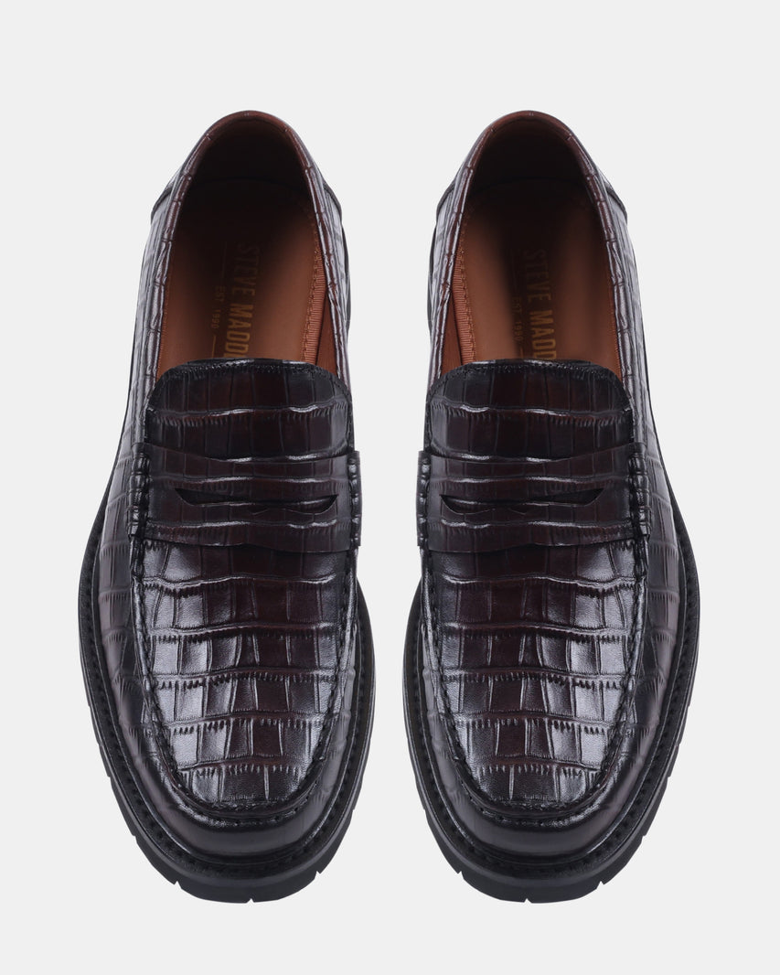 MONTEZ BROWN CROCO - Men's Shoes - Steve Madden Canada - view 4