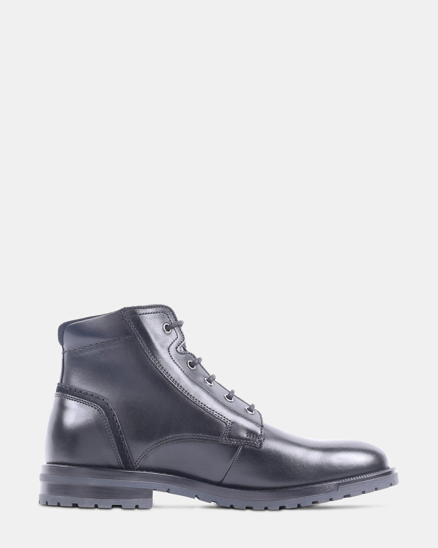 MORIS BLACK LEATHER - Men's Shoes - Steve Madden Canada