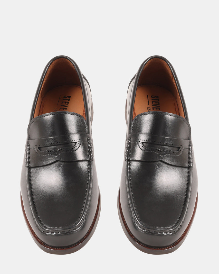 OLANTA BLACK LEATHER - Men's Shoes - Steve Madden Canada - view 4