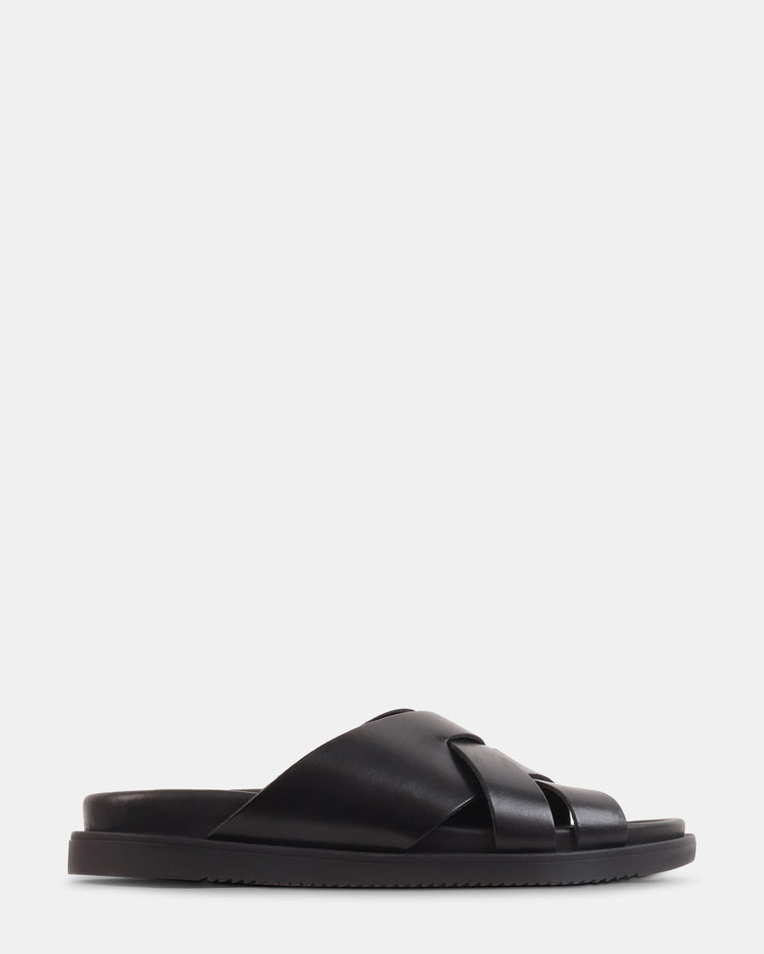 ROVERO BLACK LEATHER - Men's Shoes - Steve Madden Canada