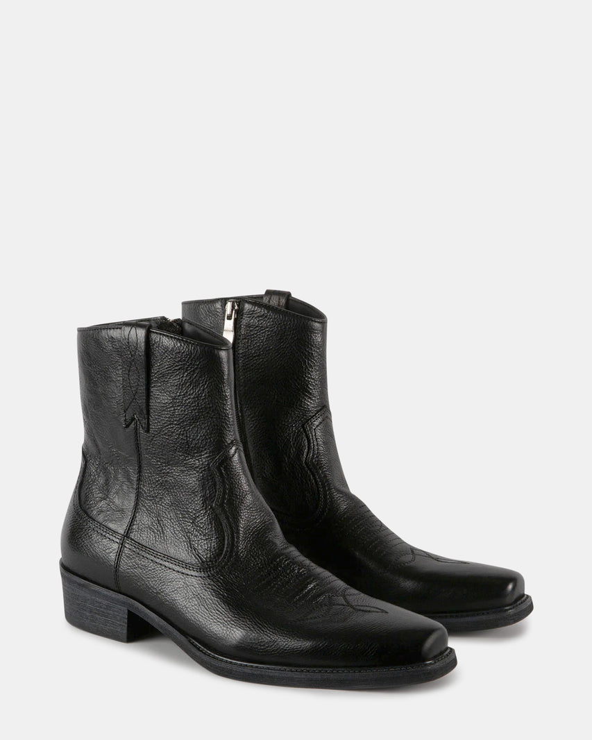STERGIS BLACK LEATHER - Men's Shoes - Steve Madden Canada