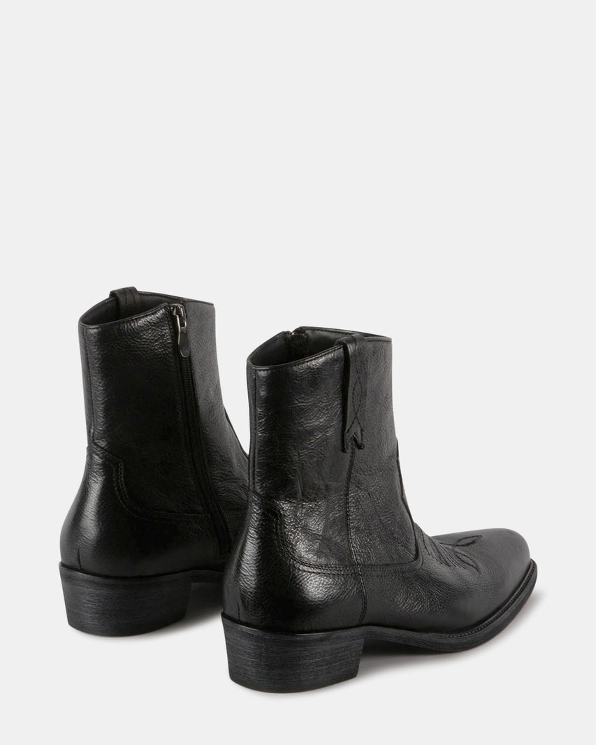 STERGIS BLACK LEATHER - Men's Shoes - Steve Madden Canada