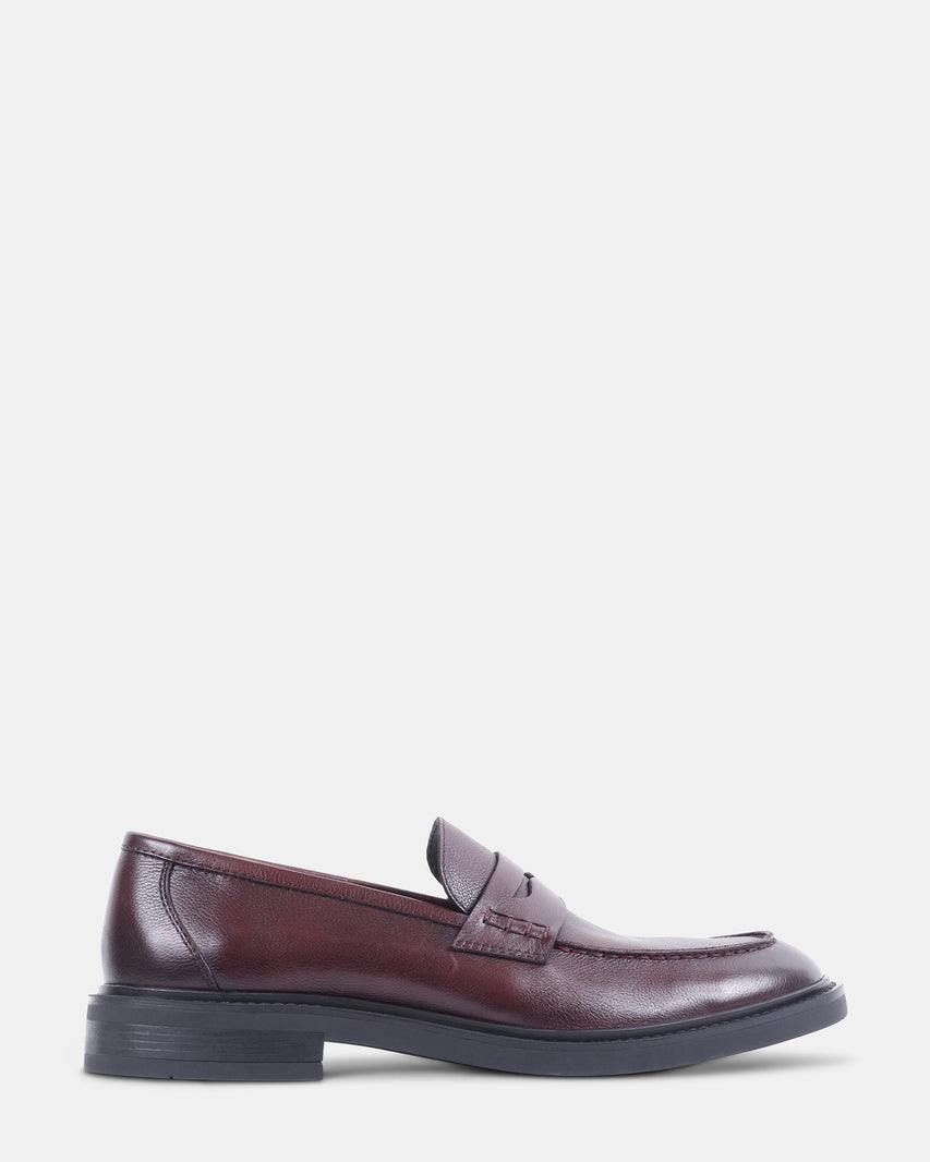 TOLLIS MERLOT LEATHER - Men's Shoes - Steve Madden Canada