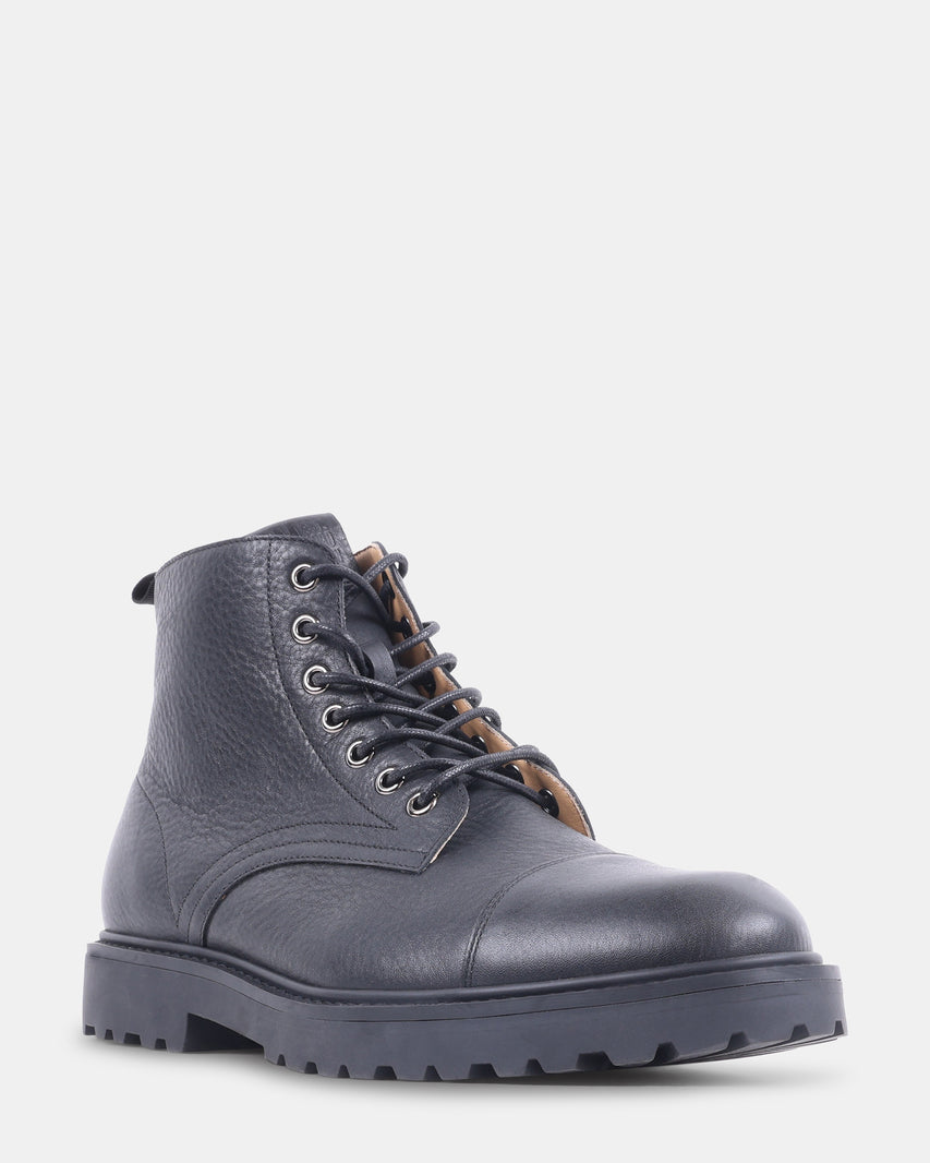 UGGO BLACK LEATHER - Men's Shoes - Steve Madden Canada - view 2