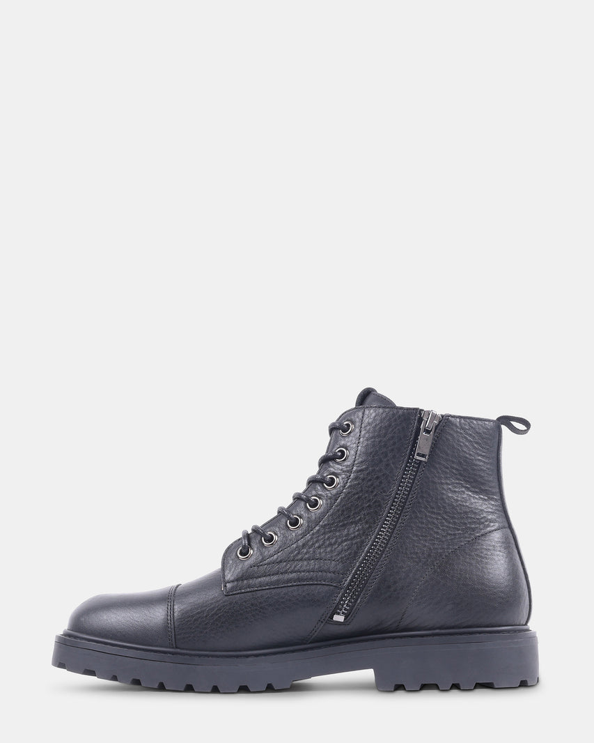 UGGO BLACK LEATHER - Men's Shoes - Steve Madden Canada - view 4