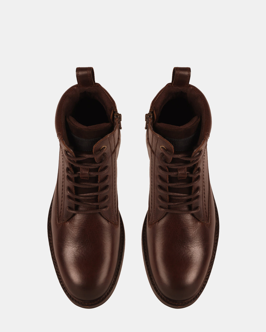UNCANNY BROWN LEATHER - Men's Shoes - Steve Madden Canada - view 5