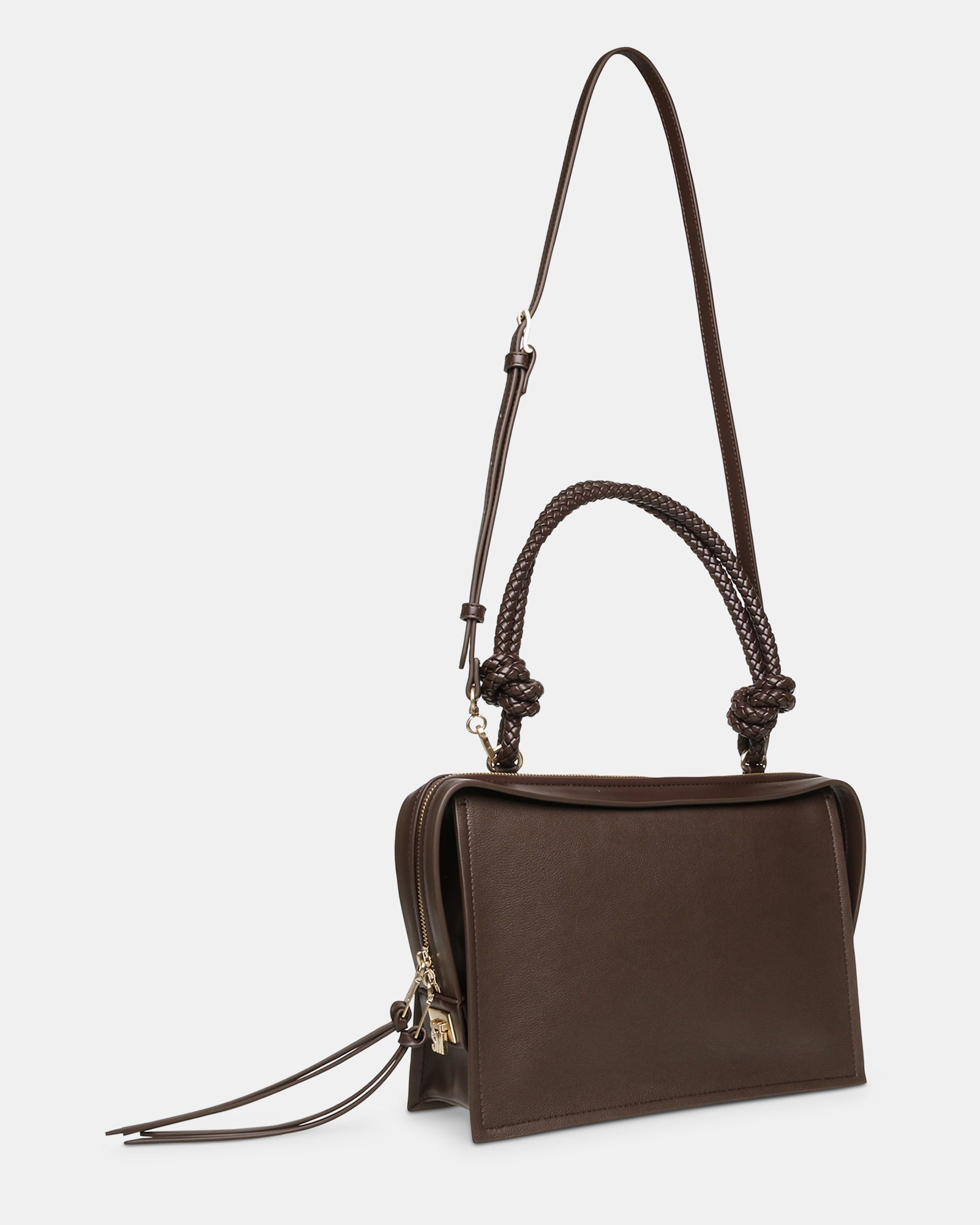 BAMREN Brown Multi Woven Strap Top Handle Crossbody Bag | Women's
