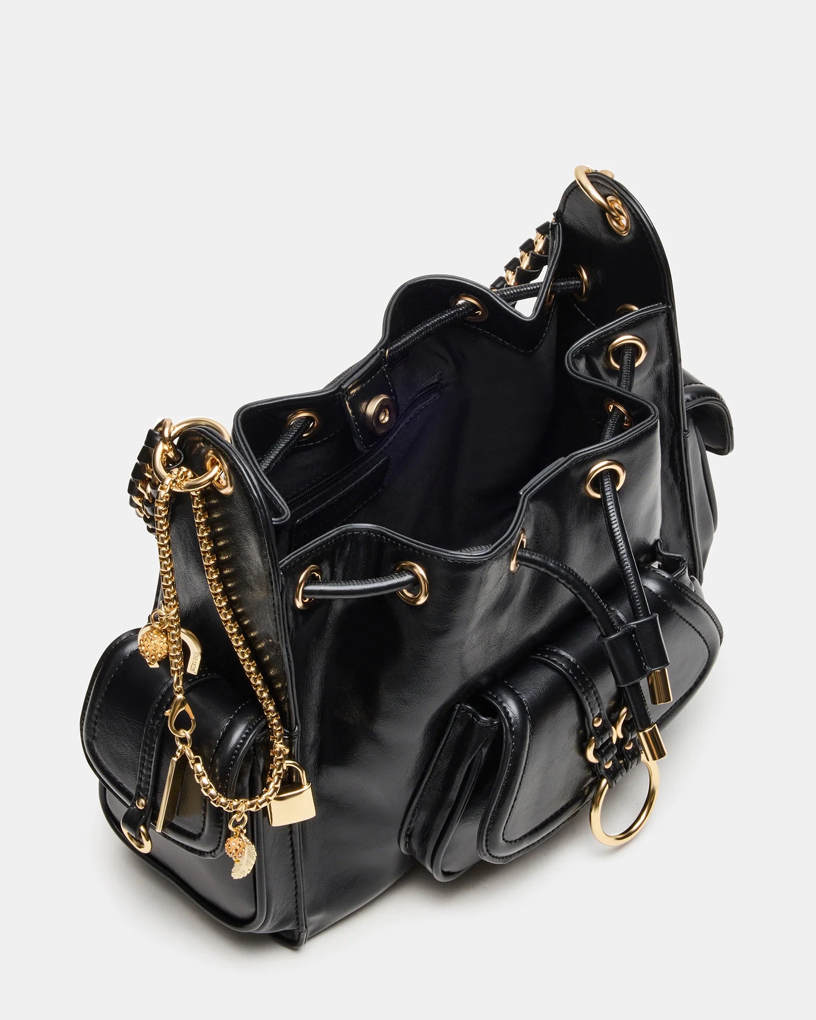 BDRU Black Hobo Chain Strap Shoulder Bag | Women's Designer