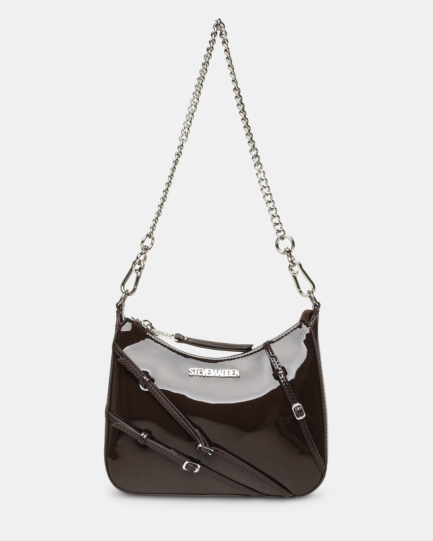 BLIANA-2 BROWN PATENT - Handbags - Steve Madden Canada