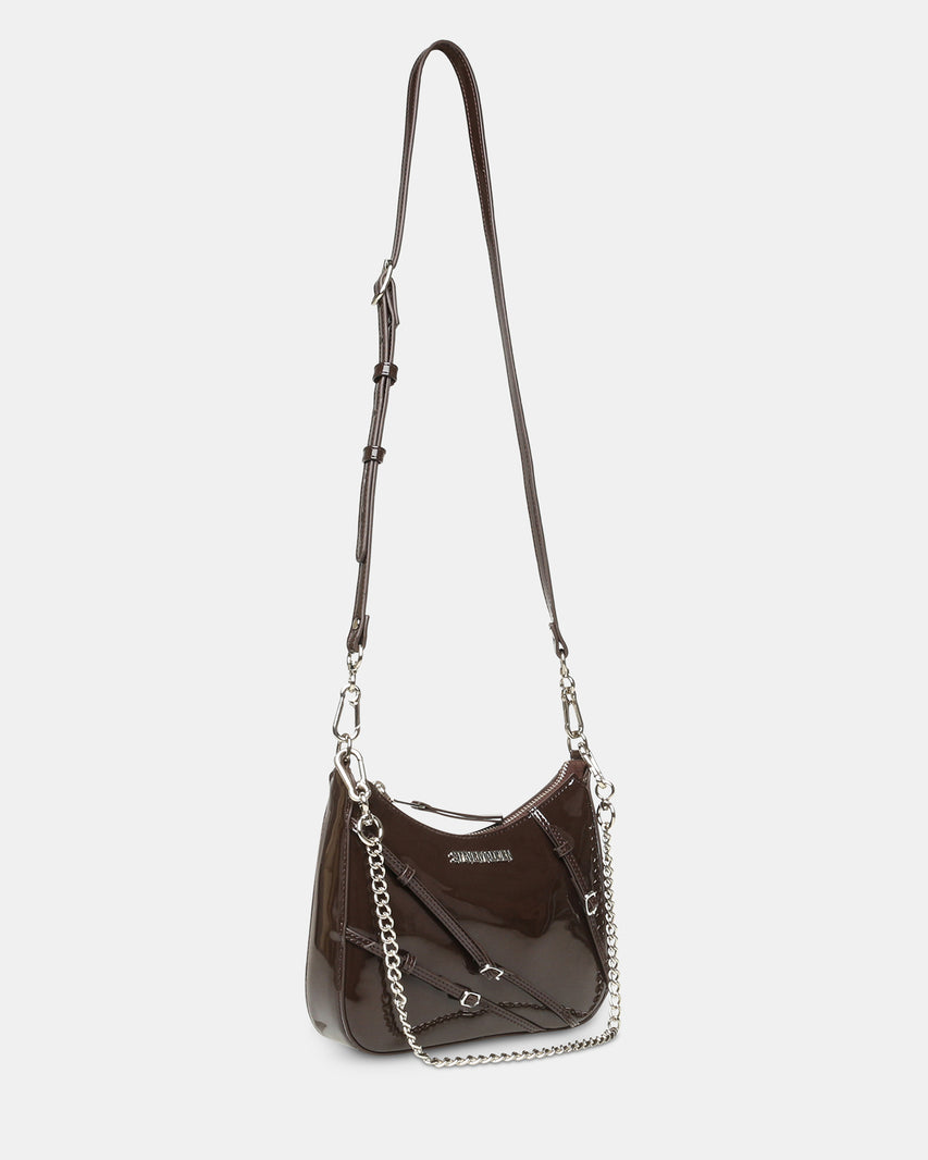 BLIANA-2 BROWN PATENT - Handbags - Steve Madden Canada