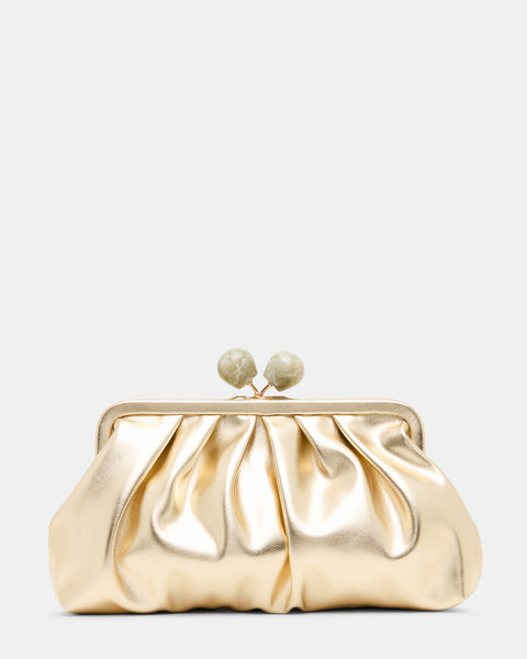 BMARISOL Gold Kiss Lock Clasp Chain Strap Clutch | Women's