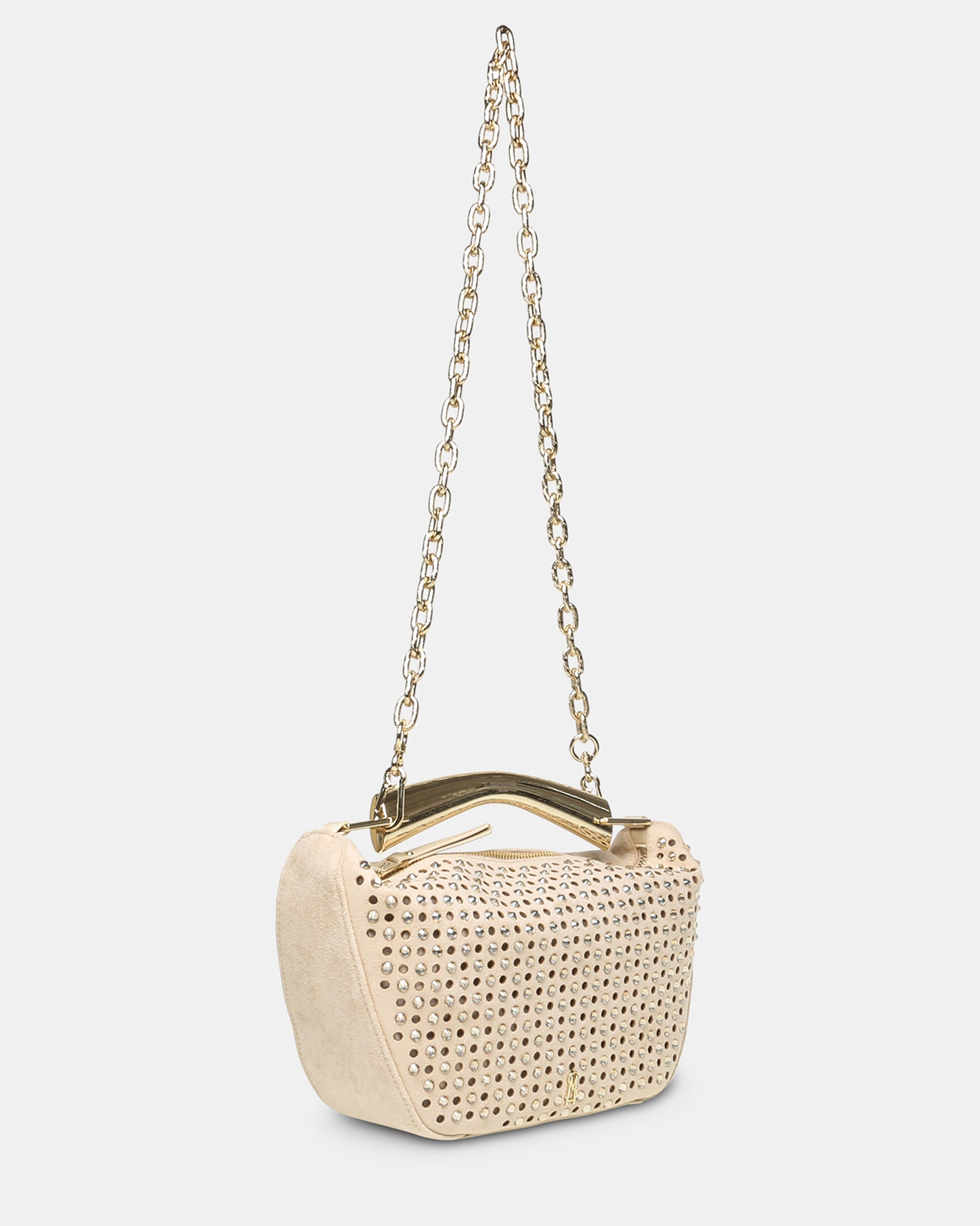 BMONSTA Natural Top Handle Embellished Chain Strap Bag | Women's