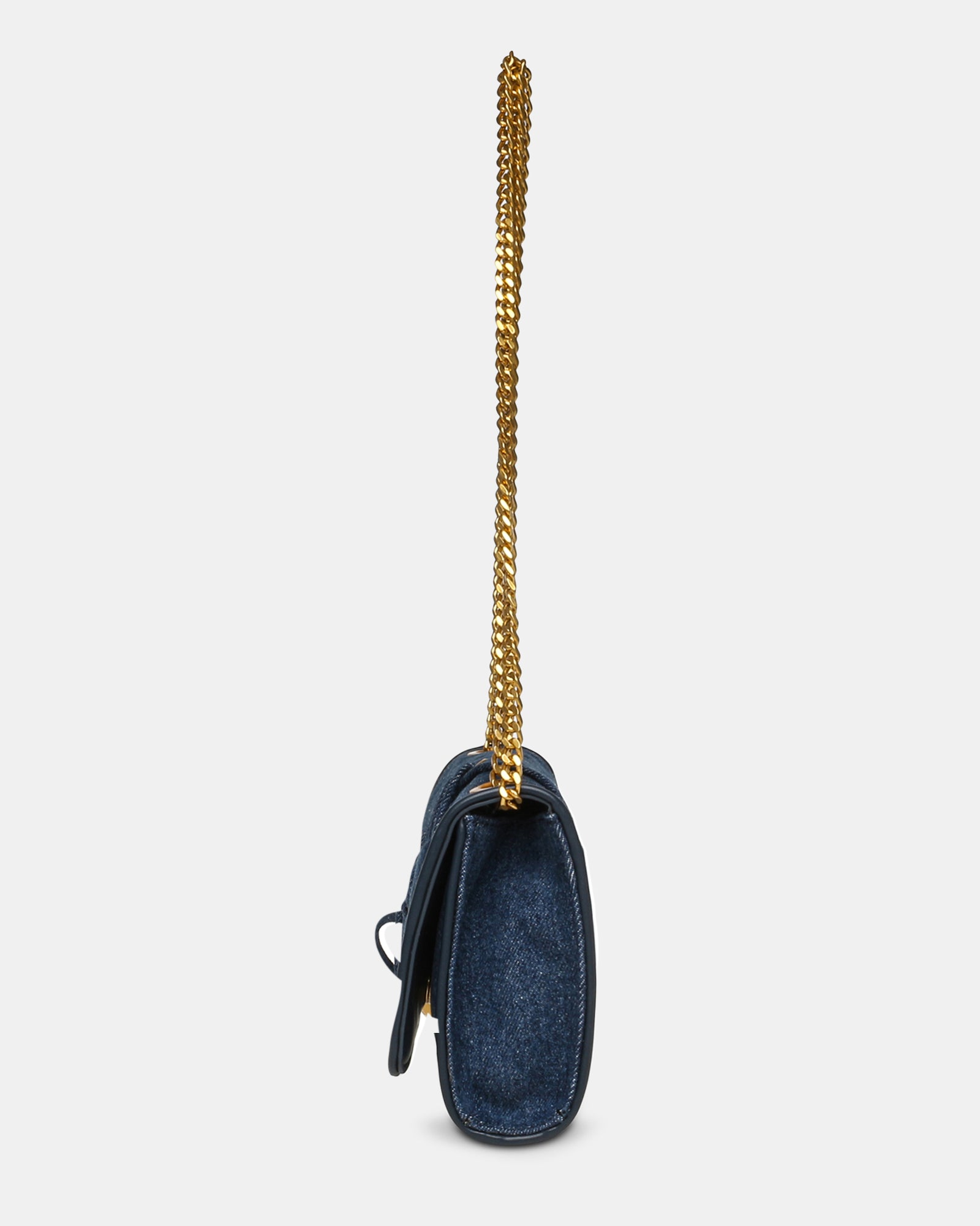 Borsa A Tracolla Steve Madden In Denim Blu - Piccola, Zip, Tracolla Rimovibile In Tela E Catena