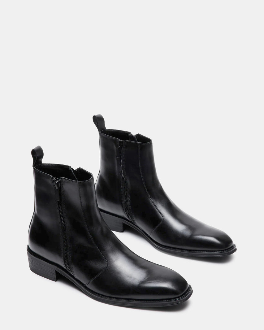 HAYNES BLACK LEATHER - Men's Shoes - Steve Madden Canada