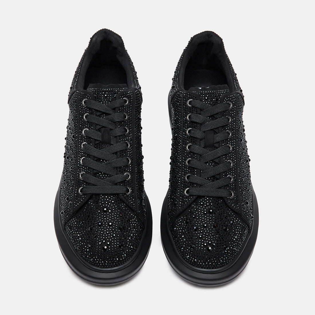 ICEBOX Black Rhinestones Low Top Lace Up Sneakers Men s Designer icebox-black-rhinestones-low-top-lace-up-sneakers-men-s-designer