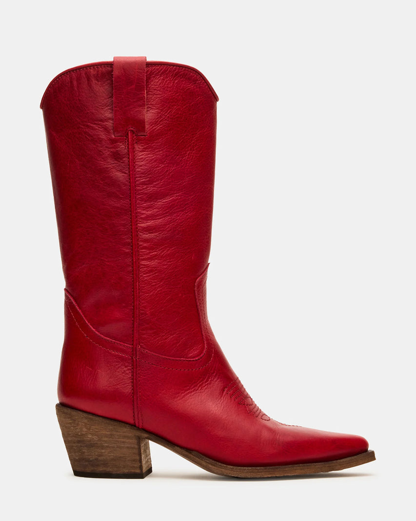 ALBANY RED LEATHER - Women's Shoes - Steve Madden Canada