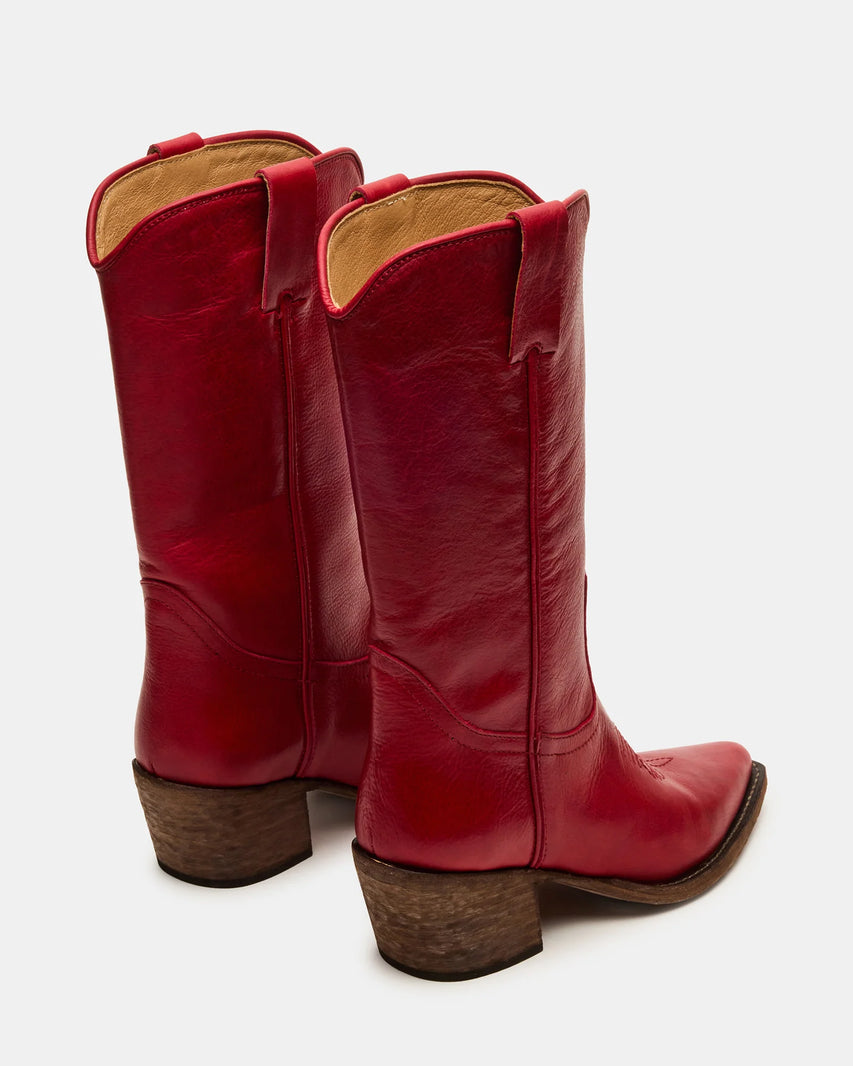 ALBANY RED LEATHER - Women's Shoes - Steve Madden Canada