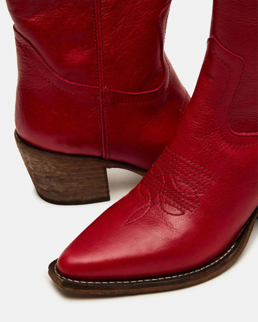 ALBANY RED LEATHER - Women's Shoes - Steve Madden Canada