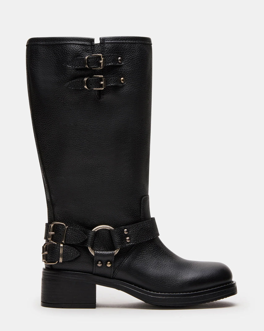 ASTOR-W WIDE CALF BLACK LEATHER - Women's Shoes - Steve Madden Canada