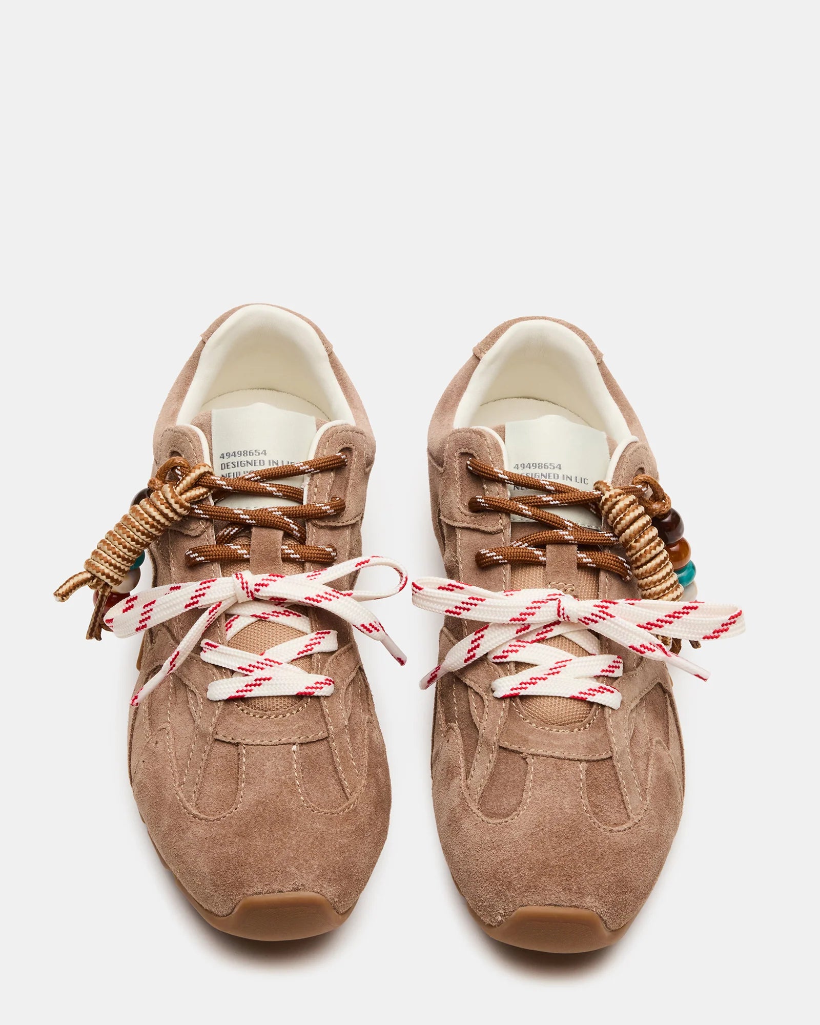 AZIEL-C Taupe Suede Low-Top Charm Lace-Up Sneakers | Women's