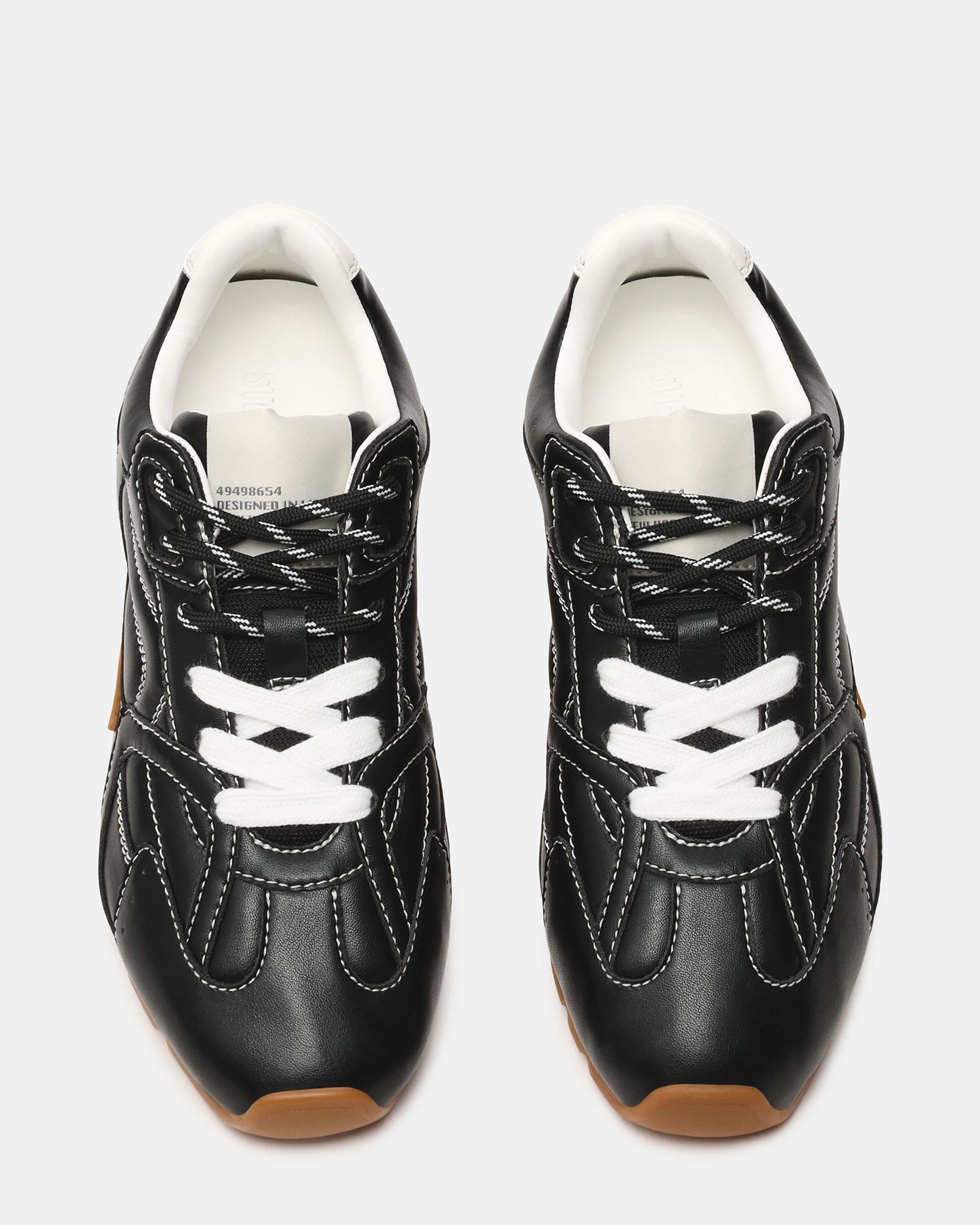 AZIEL Black Low-Top Lace-Up Sneakers | Women's Designer Sneakers