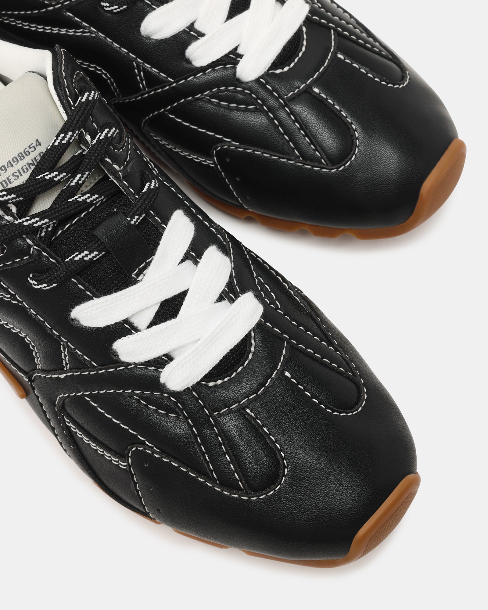 AZIEL Black Low-Top Lace-Up Sneakers | Women's Designer Sneakers