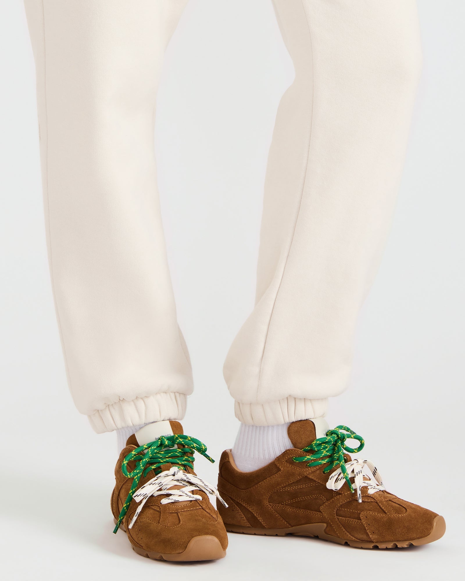 AZIEL Tan Suede Low-Top Lace-Up Sneakers | Women's Designer