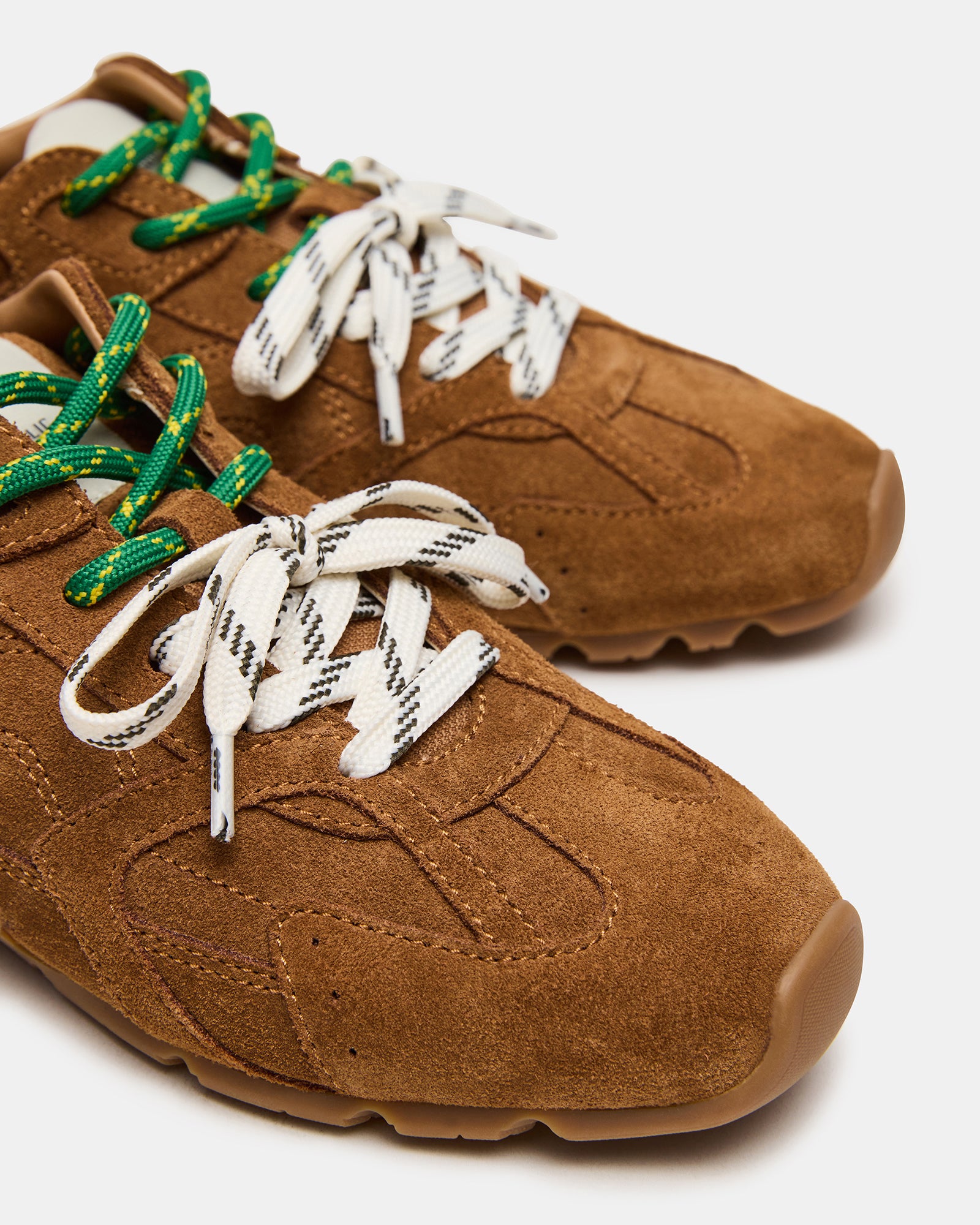 AZIEL Tan Suede Low-Top Lace-Up Sneakers | Women's Designer