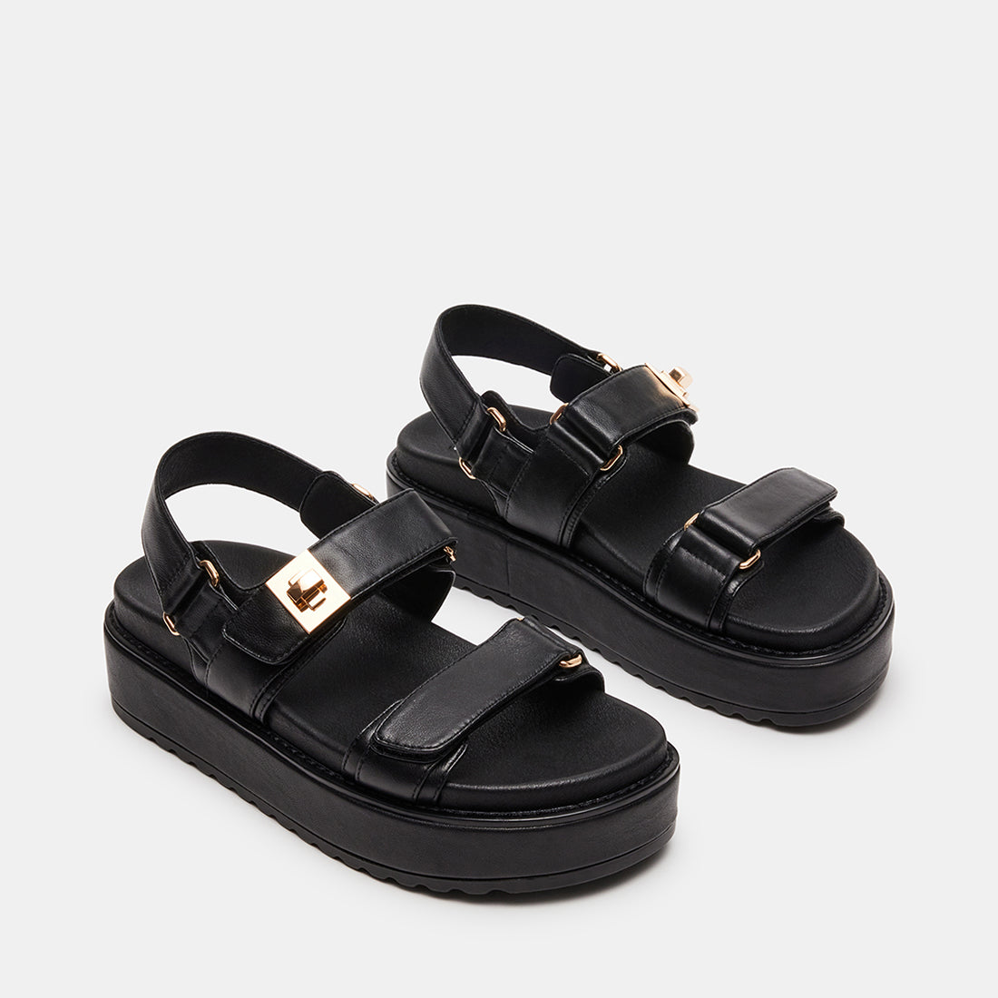 BIGMONA Black Leather Platform Sandals | Women's Designer Sandals ...