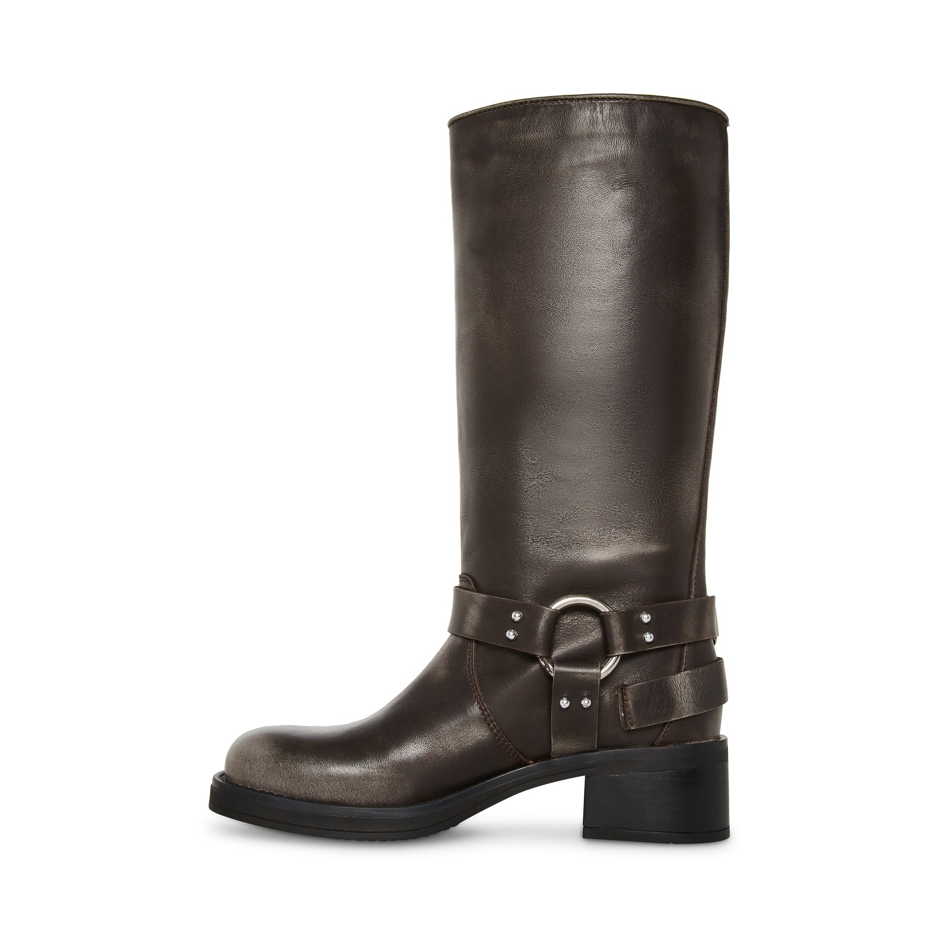 BROCKS Black Leather Knee High Boots Women's Designer Boots Steve