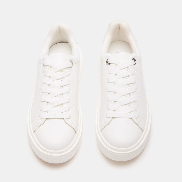 CATCHER White Suede Low-Top Lace-Up Sneaker | Women's Designer Sneakers ...