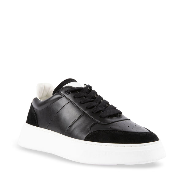 CLIC Black Leather Low Top Sneakers | Men's Designer Shoes – Steve ...
