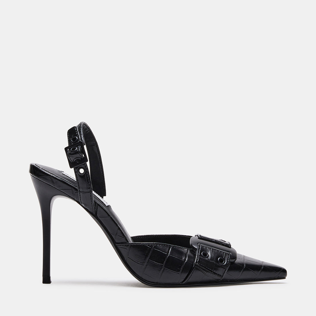 DILLON Black Crocodile Slingback Pumps | Women's Designer Heels – Steve ...